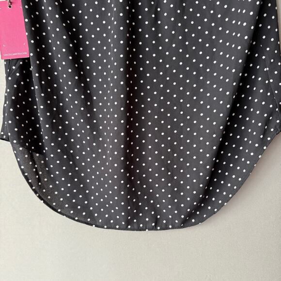 Vince Camuto sz S black‎ white polka dot sleeveless blouse NWT - Picture 2 of 11